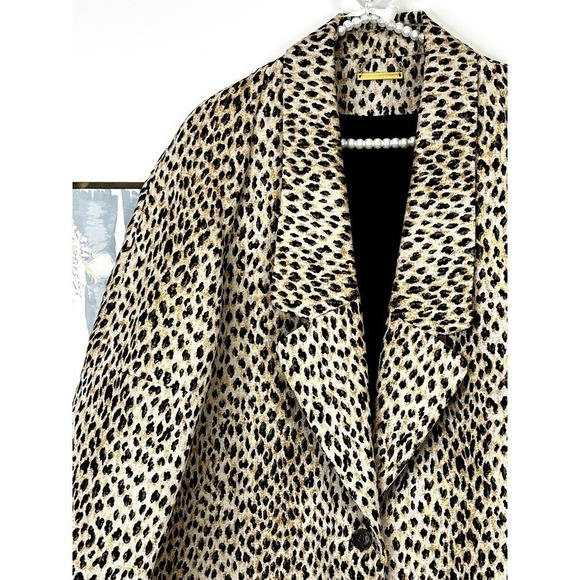 Diane von Furstenburg Britta Leopard Print Overcoat SZ 12 - Picture 3 of 12